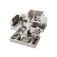 RGS Forte Aspire Punawale 3 BHK Floor Plan Image